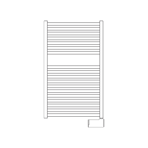 Immagine di Irsap QUADRE' ELETTRICO scaldasalviette 18 tubi, 1 intervallo, H.87,2 L.53 P.3 cm, controllo elettronico Wi-Fi, colore bianco standard finitura lucido Cod.01 QSS053E01IR01NNN01