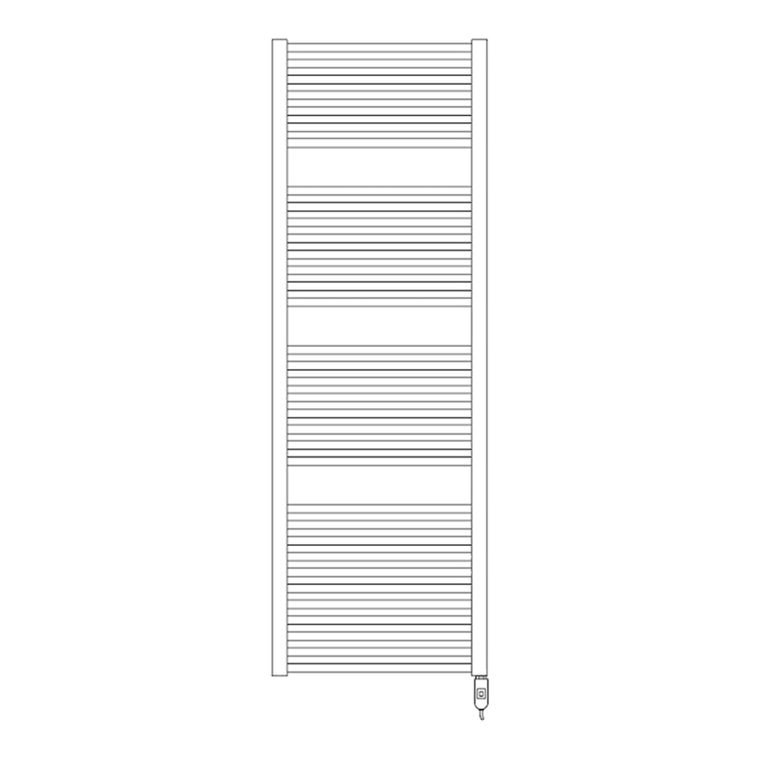 Immagine di Irsap ARES ELETTRICO scaldasalviette, 34 tubi, 3 intervalli, H.172 L.58 P.3 cm, con interruttore ON/OFF, colore bianco finitura lucido Cod.01 EIG058I01IR01NNN02