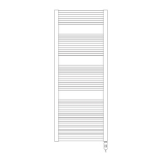 Immagine di Irsap ARES ELETTRICO scaldasalviette, 28 tubi, 3 intervalli, H.146,2 L.58 P.3 cm, con interruttore ON/OFF, colore bianco standard finitura lucido Cod.01 EIL058I01IR01NNN02