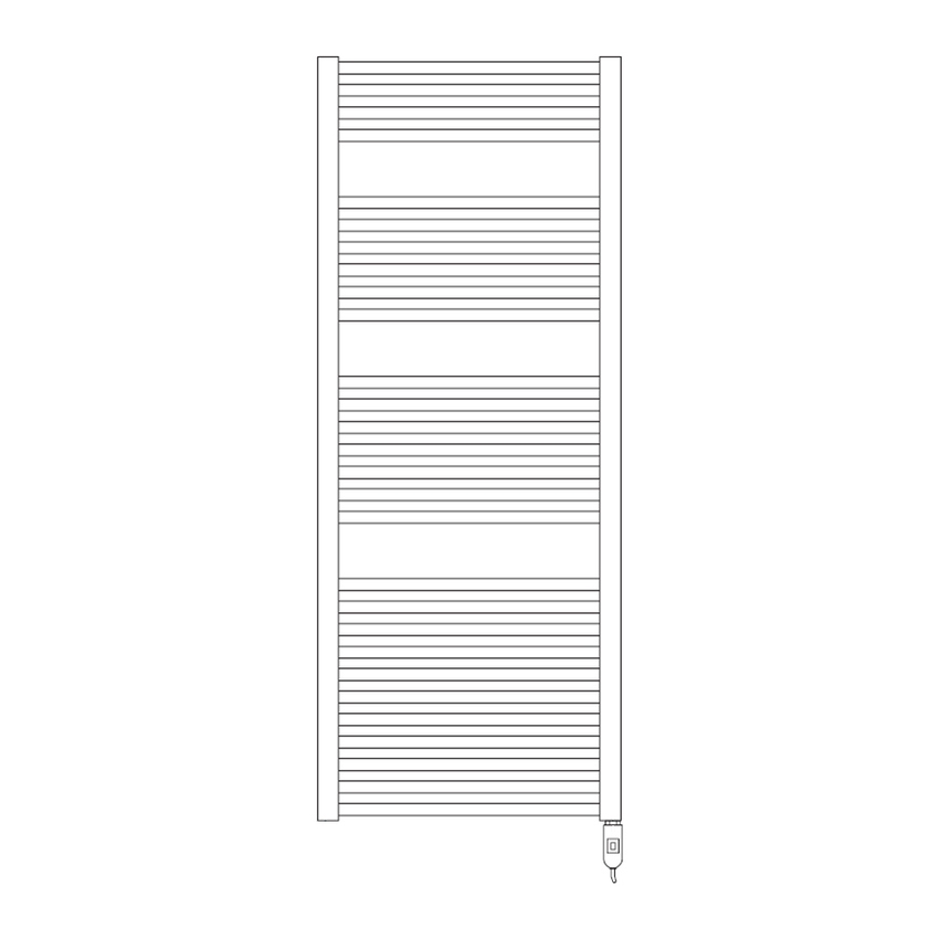 Immagine di Irsap ARES ELETTRICO scaldasalviette, 28 tubi, 3 intervalli, H.146,2 L.58 P.3 cm, con regolatore per il controllo della temperatura, colore bianco finitura lucido Cod.01 EIL058K01IR01NNN01