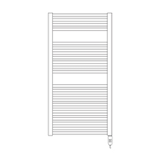 Immagine di Irsap ARES ELETTRICO scaldasalviette, 22 tubi, 2 intervalli, H.111,8 L.58 P.3 cm, con interruttore ON/OFF, colore bianco standard finitura lucido Cod.01 EIM058I01IR01NNN03