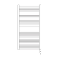 Immagine di Irsap ARES ELETTRICO scaldasalviette, 22 tubi, 2 intervalli, H.111,8 L.58 P.3 cm, con regolatore per il controllo della temperatura, colore bianco standard finitura lucido Cod.01 EIM058K01IR01NNN01