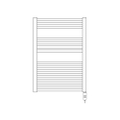Immagine di Irsap ARES ELETTRICO scaldasalviette, 15 tubi, 2 intervalli, H.81,8 L.58 P.3 cm, con interruttore ON/OFF, colore bianco standard finitura lucido Cod.01 EIS058I01IR01NNN03