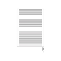 Immagine di Irsap ARES ELETTRICO scaldasalviette, 15 tubi, 2 intervalli, H.81,8 L.58 P.3 cm, con interruttore ON/OFF, colore bianco standard finitura lucido Cod.01 EIS058I01IR01NNN03