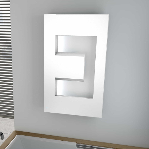 Immagine di Irsap DEDALO ELETTRICO scaldasalviette di design, H.90 L.49,8 P.9 cm, colore bianco standard finitura lucido Cod.01 DEDP049Z01IRNNN001