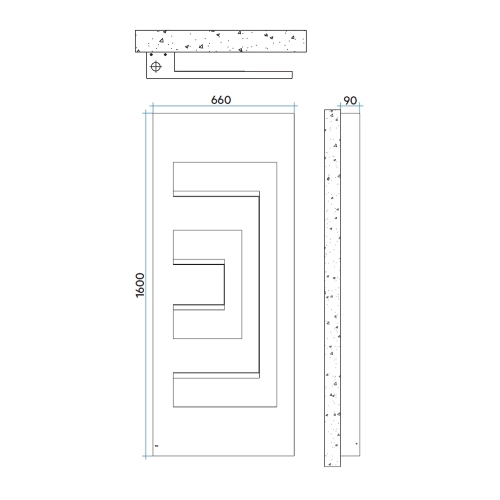 Immagine di Irsap DEDALO ELETTRICO scaldasalviette di design, H.160 L.66 P.9 cm, colore sunstone finitura ruvido Cod.2D DEDL066Z2DIRNNN001