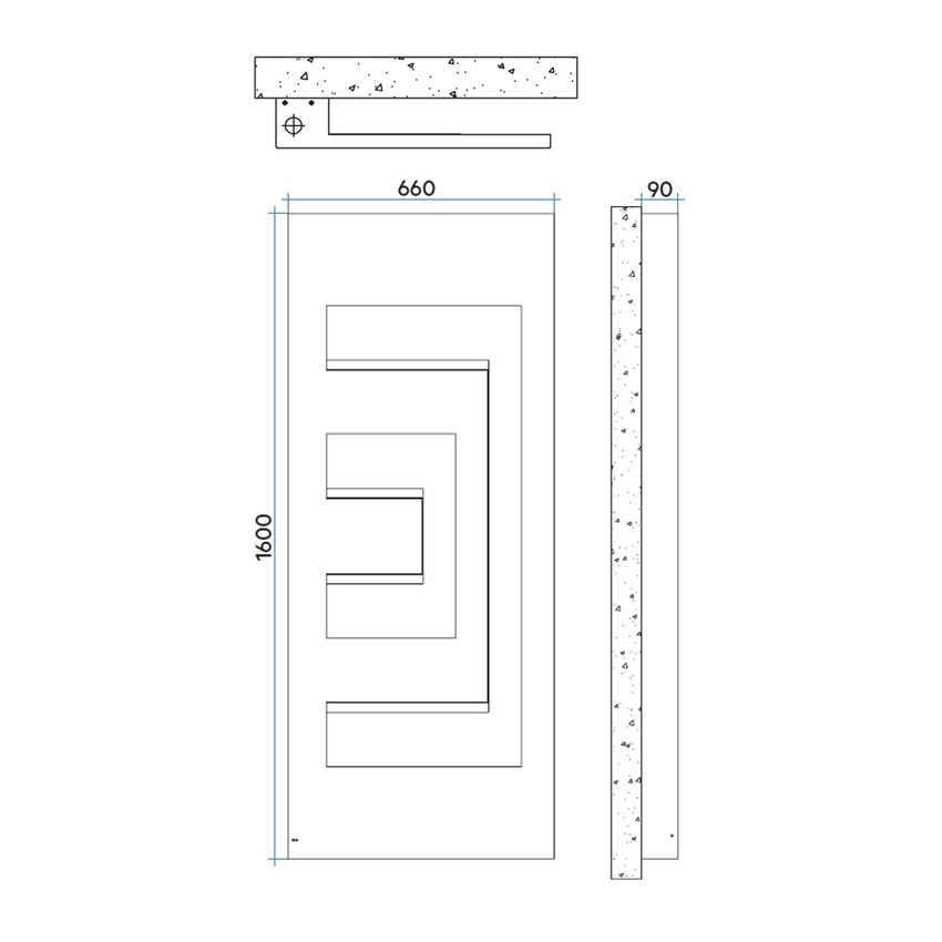 Immagine di Irsap DEDALO ELETTRICO scaldasalviette di design, H.160 L.66 P.9 cm, colore sunstone finitura ruvido Cod.2D DEDL066Z2DIRNNN001