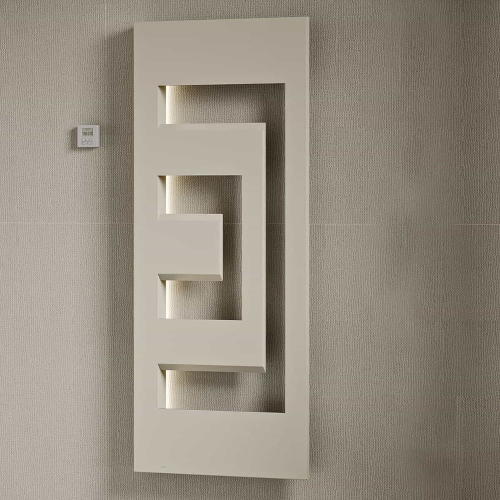 Immagine di Irsap DEDALO ELETTRICO scaldasalviette di design, H.160 L.66 P.9 cm, colore sunstone finitura ruvido Cod.2D DEDL066Z2DIRNNN001