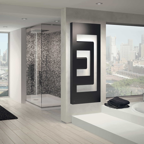 Immagine di Irsap DEDALO ELETTRICO scaldasalviette di design, H.160 L.66 P.9 cm, colore sunstone finitura ruvido Cod.2D DEDL066Z2DIRNNN001