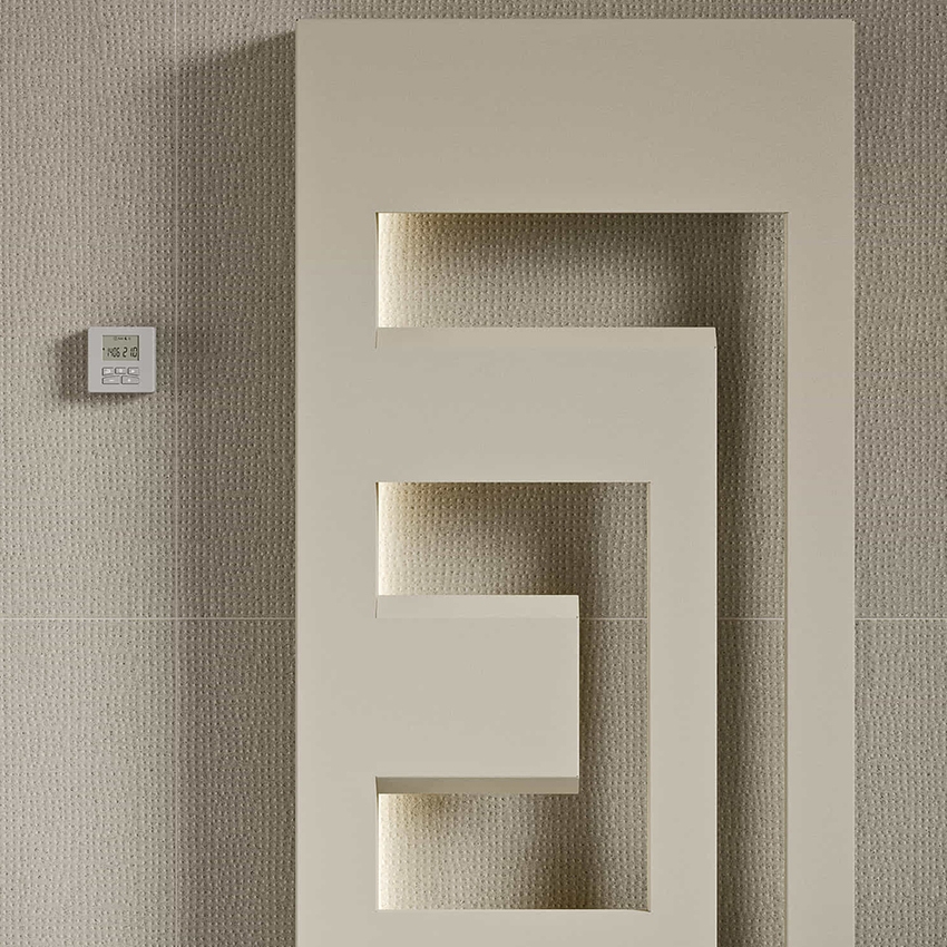 Immagine di Irsap DEDALO ELETTRICO scaldasalviette di design, H.160 L.66 P.9 cm, colore sunstone finitura ruvido Cod.2D DEDL066Z2DIRNNN001