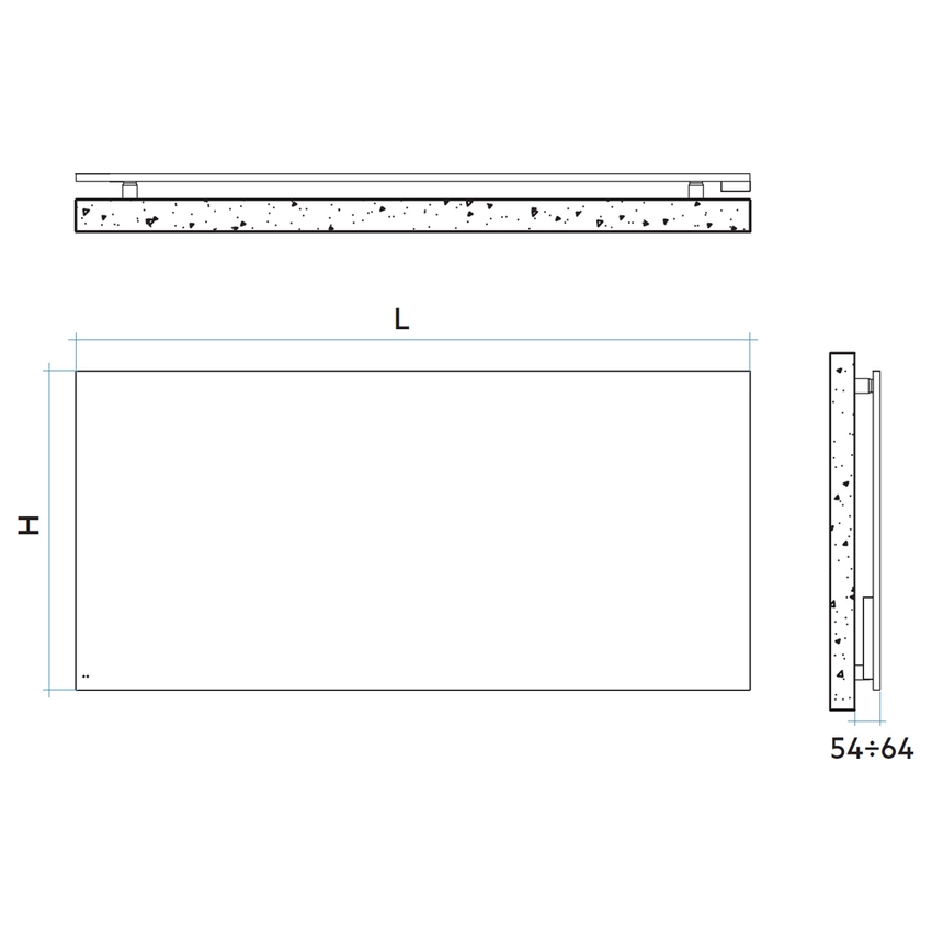Immagine di Irsap RELAX radiatore elettrico, H.66,3 L.140 P.3,5 cm, colore bianco standard finitura lucido Cod.01 REPI140Z01IR01NN01