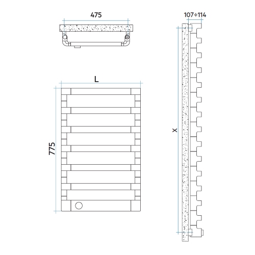 Immagine di Irsap STEP_E radiatore elettrico 7 elementi H.77,5 L.50 P.10,7 cm, finitura cromo SEP050T50IR01NNN03
