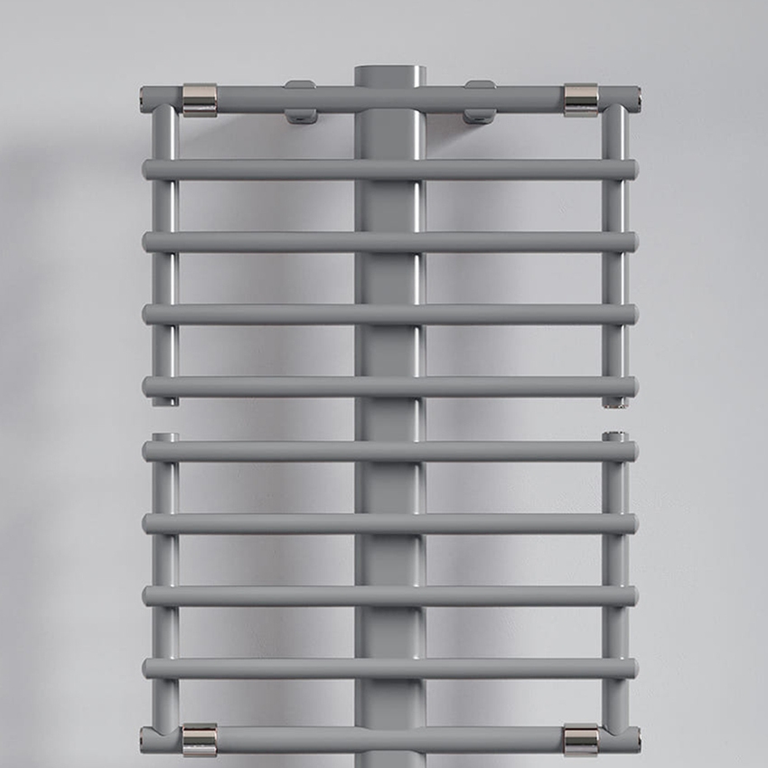 Immagine di Irsap GET UP AIR ELETTRICO scaldasalviette, 25 tubi, 2 intervalli, H.156,1 L.55,5 P.12,2 cm, colore bianco standard finitura lucido Cod.01 GCL055Z01IR01NNN01