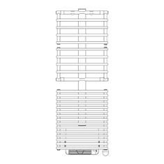 Immagine di Irsap GET UP AIR ELETTRICO scaldasalviette, 25 tubi, 2 intervalli, H.156,1 L.55,5 P.12,2 cm, colore bianco standard finitura lucido Cod.01 GCL055Z01IR01NNN01