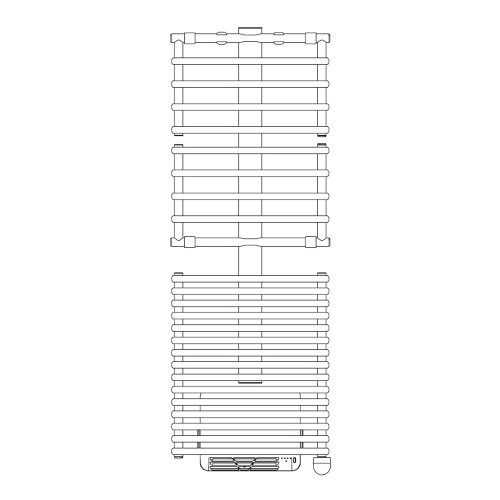 Immagine di Irsap GET UP AIR ELETTRICO scaldasalviette, 25 tubi, 2 intervalli, H.156,1 L.55,5 P.12,2 cm, colore bianco standard finitura lucido Cod.01 GCL055Z01IR01NNN01