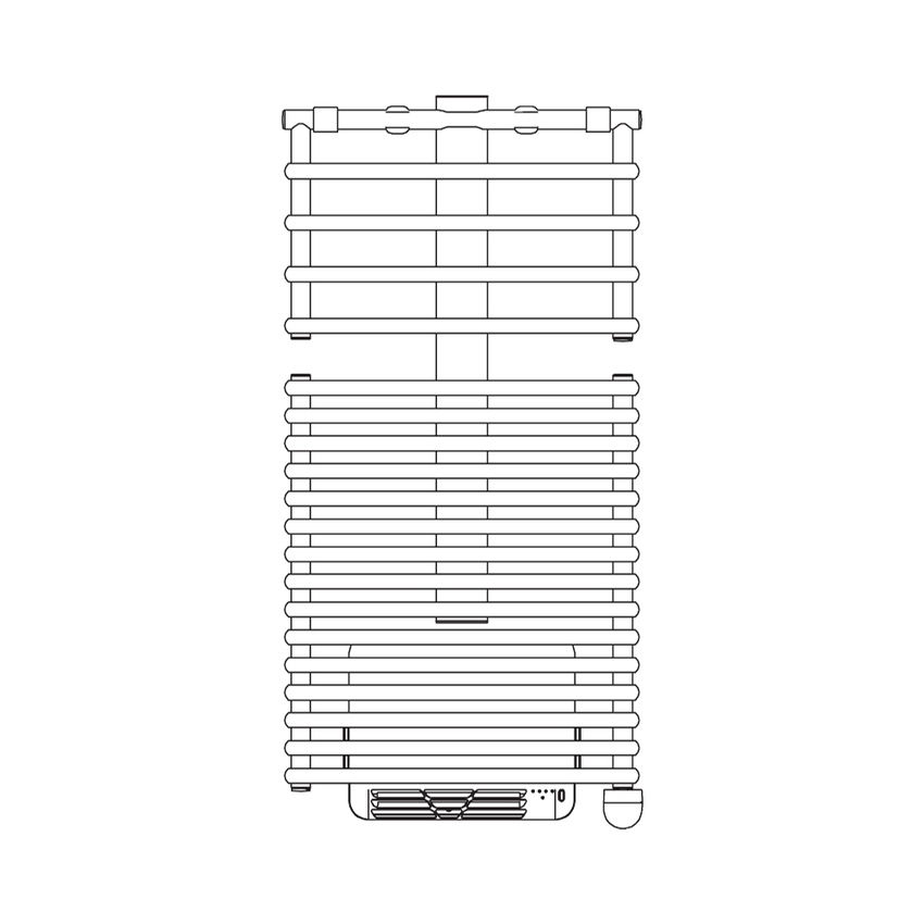 Immagine di Irsap GET UP AIR ELETTRICO scaldasalviette, 20 tubi, 1 intervallo, H.113,8 L.55,5 P.12,2 cm, colore bianco standard finitura lucido Cod.01 GCM055Z01IR01NNN01
