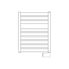 Immagine di Irsap VELA ELETTRICO scaldasalviette, 9 tubi, 1 intervallo, H.70 L.56 P.3 cm, con modulo bluetooth integrato, colore bianco standard finitura lucido Cod.01 VES056Y01IR01NNN