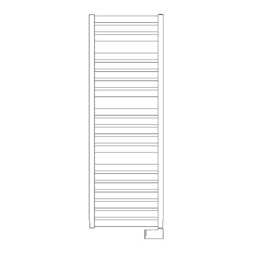 Immagine di Irsap VELA ELETTRICO scaldasalviette, 20 tubi, 3 intervalli, H.161 L.56 P.3 cm, con interruttore ON/OFF, colore bianco finitura lucido Cod.01 VEL056I01IR01NNN01