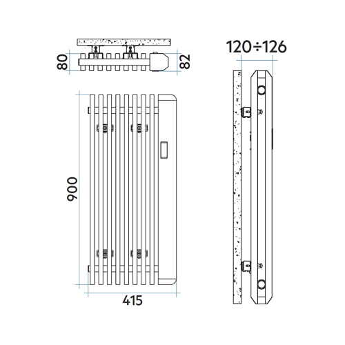 Immagine di Irsap SAX radiatore elettrico H.90 L.41,5 P.8,2 cm, colore bianco standard finitura lucido Cod.01 S2ES041E01IRNNN001