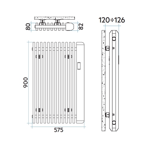 Immagine di Irsap SAX radiatore elettrico H.90 L.57,5 P.8,2 cm, colore bianco standard finitura lucido Cod.01 S2ES057E01IRNNN001