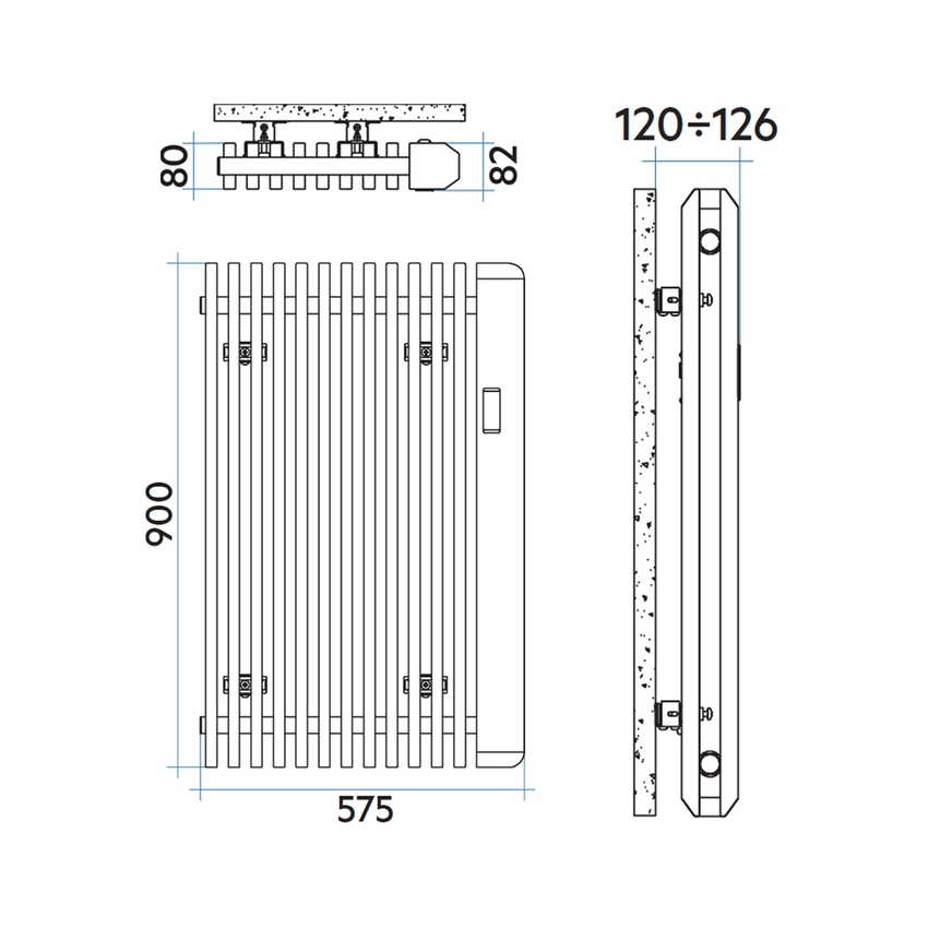 Immagine di Irsap SAX radiatore elettrico H.90 L.57,5 P.8,2 cm, colore bianco standard finitura lucido Cod.01 S2ES057E01IRNNN001