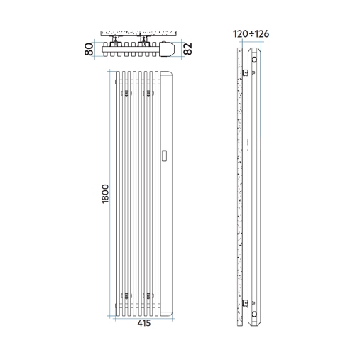 Immagine di Irsap SAX radiatore elettrico H.180 L.41,5 P.8,2 cm, colore bianco standard finitura lucido Cod.01 S2EE041E01IRNNN001
