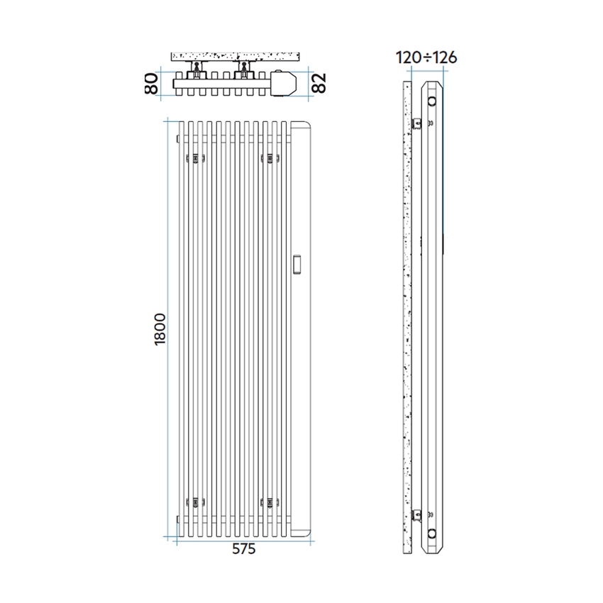 Immagine di Irsap SAX radiatore elettrico H.180 L.57,5 P.8,2 cm, colore bianco standard finitura lucido Cod.01 S2EE057E01IRNNN001