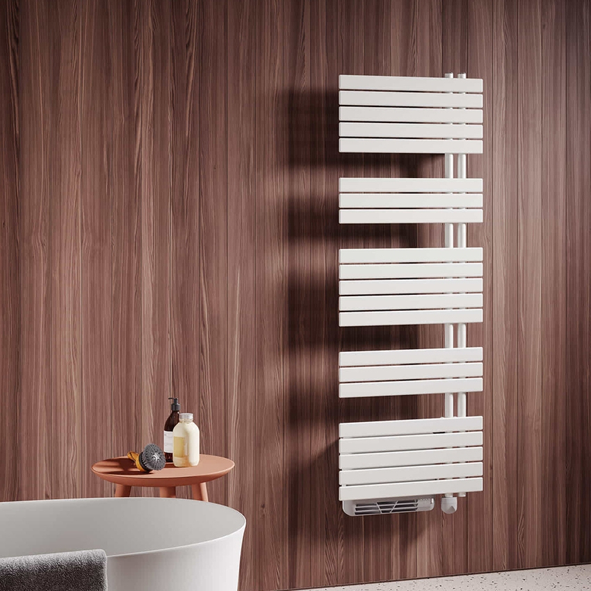 Immagine di Irsap SOUL_S AIR ELETTRICO radiatore 16 tubi H.123,6 L.55 P.11 cm, 3 intervalli, colore bianco standard finitura lucido Cod.01 UBS055Z01IR01NNN