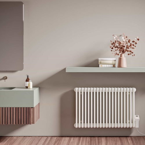 Immagine di Irsap TESI3 EH radiatore elettrico, 23 elementi, H.83,3 L.110,3 P.10,1 cm, colore bianco standard finitura lucido Cod.01 RT306002301IRH5N01