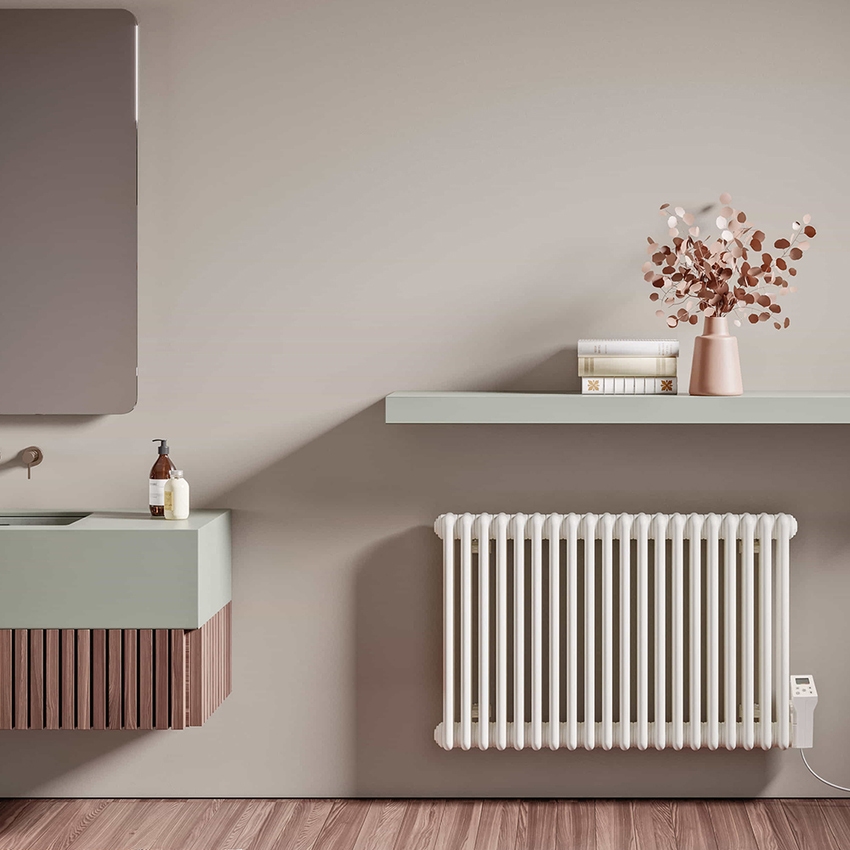 Immagine di Irsap TESI3 EH radiatore elettrico, 23 elementi, H.83,3 L.110,3 P.10,1 cm, colore bianco standard finitura lucido Cod.01 RT306002301IRH5N01