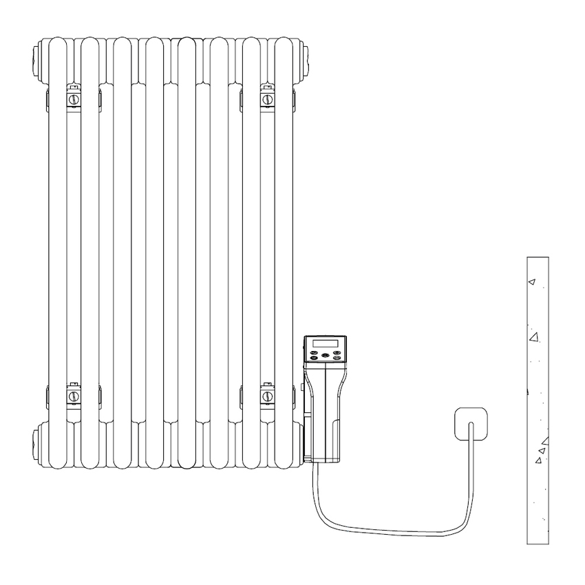 Immagine di Irsap TESI3 EH radiatore elettrico, 8 elementi, H.60,2 L.42,8 P.10,1 cm, verticale, colore bianco finitura lucido Cod.01 RT306000801IRH0N01