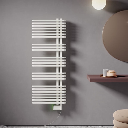 Immagine di Irsap JAZZ_S ELETTRICO radiatore 18 tubi H.88 L.50 P.5,5 cm, 2 intervalli, con controllo elettronico Wi-Fi, colore bianco standard finitura lucido Cod.01 ZRS050E01IR01NNN01