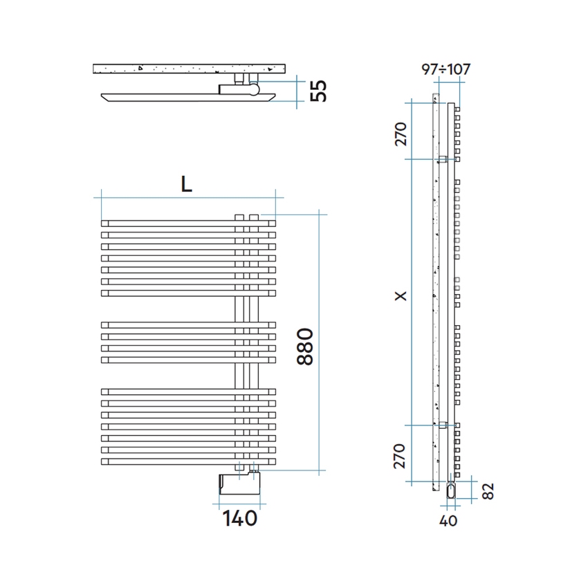 Immagine di Irsap JAZZ_S ELETTRICO radiatore 18 tubi H.88 L.50 P.5,5 cm, 2 intervalli, con controllo elettronico Wi-Fi, colore bianco standard finitura lucido Cod.01 ZRS050E01IR01NNN01