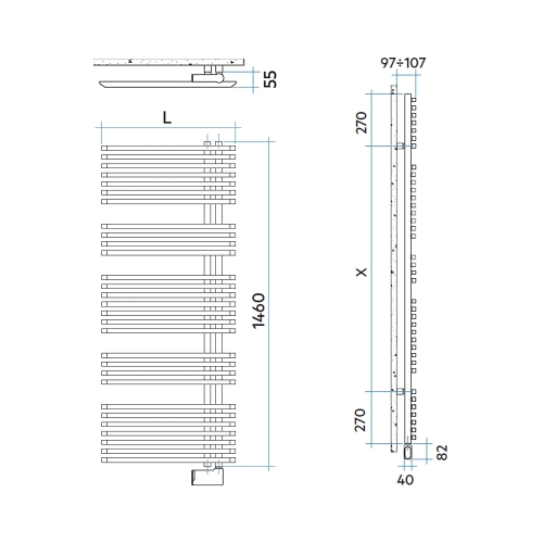 Immagine di Irsap JAZZ_S ELETTRICO radiatore 29 tubi H.146 L.60 P.5,5 cm, 4 intervalli, con modulo bluetooth integrato, colore bianco standard finitura lucido Cod.01 ZRL060Y01IR01NNN