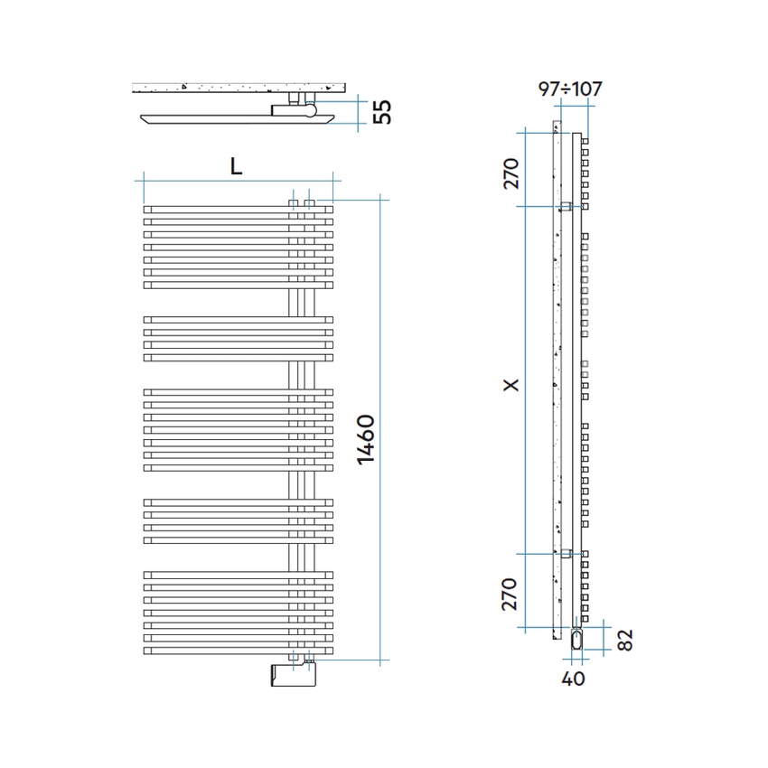 Immagine di Irsap JAZZ_S ELETTRICO radiatore 29 tubi H.146 L.60 P.5,5 cm, 4 intervalli, con modulo bluetooth integrato, colore bianco standard finitura lucido Cod.01 ZRL060Y01IR01NNN