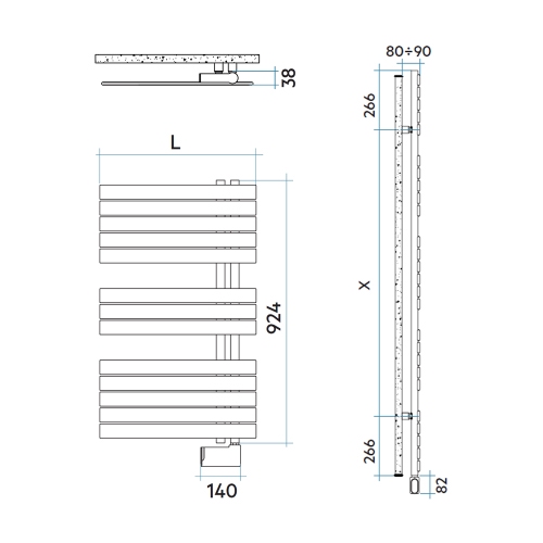 Immagine di Irsap SOUL_S ELETTRICO radiatore 13 tubi H.92,4 L.55 P.3,8 cm, 2 intervalli, con controllo elettronico Wi-Fi, colore bianco standard finitura lucido Cod.01 URP055E01IR01NNN