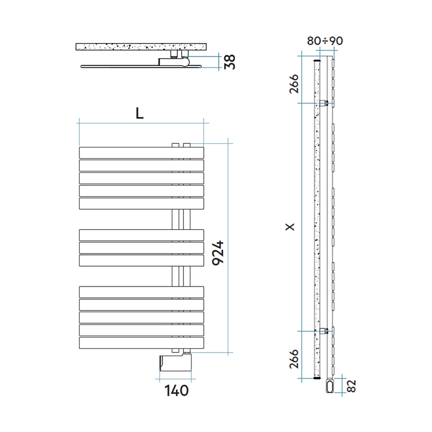 Immagine di Irsap SOUL_S ELETTRICO radiatore 13 tubi H.92,4 L.55 P.3,8 cm, 2 intervalli, con controllo elettronico Wi-Fi, colore bianco standard finitura lucido Cod.01 URP055E01IR01NNN