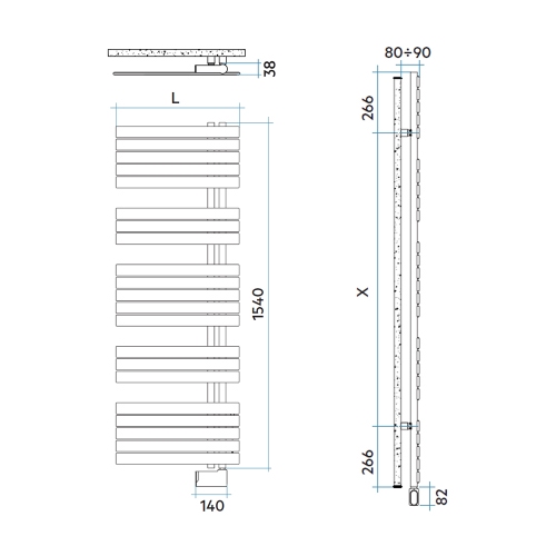Immagine di Irsap SOUL_S ELETTRICO radiatore 21 tubi H.154 L.55 P.3,8 cm, 4 intervalli, con controllo elettronico Wi-Fi, colore bianco standard finitura lucido Cod.01 URM055E01IR01NNN