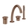 Gessi ORIGINI gruppo bordo vasca 4 fori, con bocca, doccetta e deviatore, finitura copper brushed PVD 66037#708