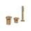 Immagine di Gessi ORIGINI gruppo bordo vasca 3 fori, con doccetta e deviatore, finitura warm bronze brushed PVD 66043#726