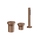 Gessi ORIGINI gruppo bordo vasca 3 fori, con doccetta e deviatore, finitura copper brushed PVD 66043#708