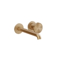 Immagine di Gessi ORIGINI miscelatore lavabo 2 fori, a parete, senza corpo incasso, finitura warm bronze brushed PVD 66088#726
