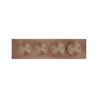 Immagine di Gessi ORIGINI miscelatore termostatico a due funzioni indipendenti, con pulsante on-off, senza corpo incasso, finitura copper brushed PVD 66222#708
