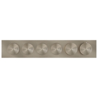 Immagine di Gessi ORIGINI miscelatore termostatico a quattro funzioni indipendenti, con pulsante on-off, senza corpo incasso, finitura finox brushed nickel 66226#149