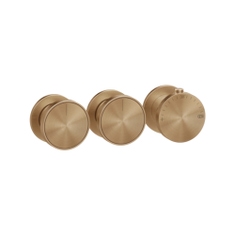 Immagine di Gessi ORIGINI miscelatore termostatico a parete, 2 vie indipendenti, installazione orizzontale o verticale, senza corpo incasso, finitura warm bronze brushed PVD 66334#726