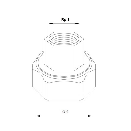 Immagine di Grundfos Bocchettoni in ghisa PN 10, attacco G 2" / Rp 1" (2 pezzi) 509921