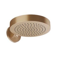 Immagine di Gessi ORIGINI soffione orientabile rotondo Ø 32 cm, a parete, anticalcare, finitura warm bronze brushed PVD 66150#726