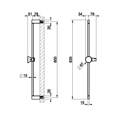 Immagine di Gessi ORIGINI asta saliscendi, finitura finox brushed nickel 66144#149