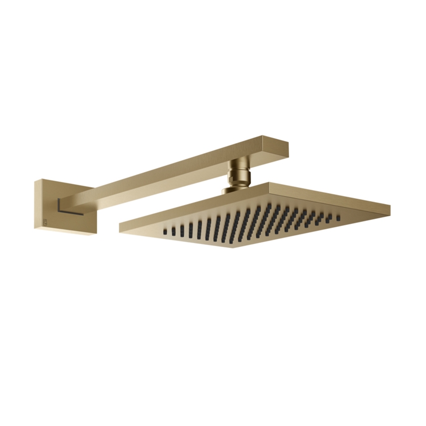 Immagine di Gessi RETTANGOLO SHOWER soffione L.14 P.21,3 cm, anticalcare a parete orientabile, finitura warm bronze brushed PVD 20148#726