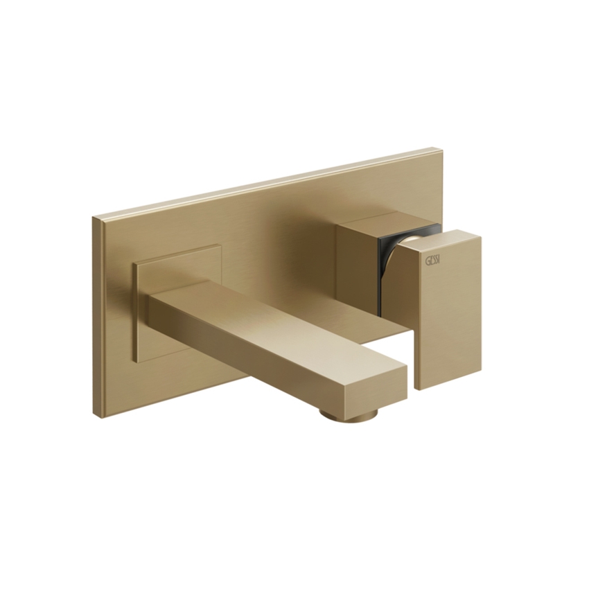 Immagine di Gessi RETTANGOLO miscelatore a parete P.16 cm, senza scarico, finitura warm bronze brushed PVD 44840#726